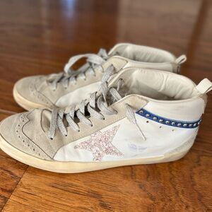 Golden goose mid-top Sneakers with Glitter Star and Studded Detail
